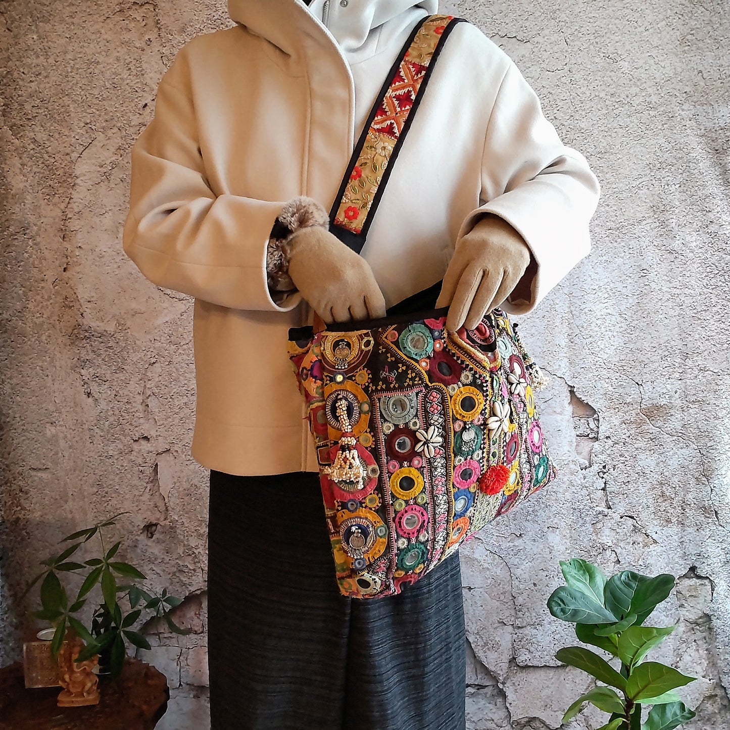 BLS-75b カラフルバンジャラショルダーバッグ