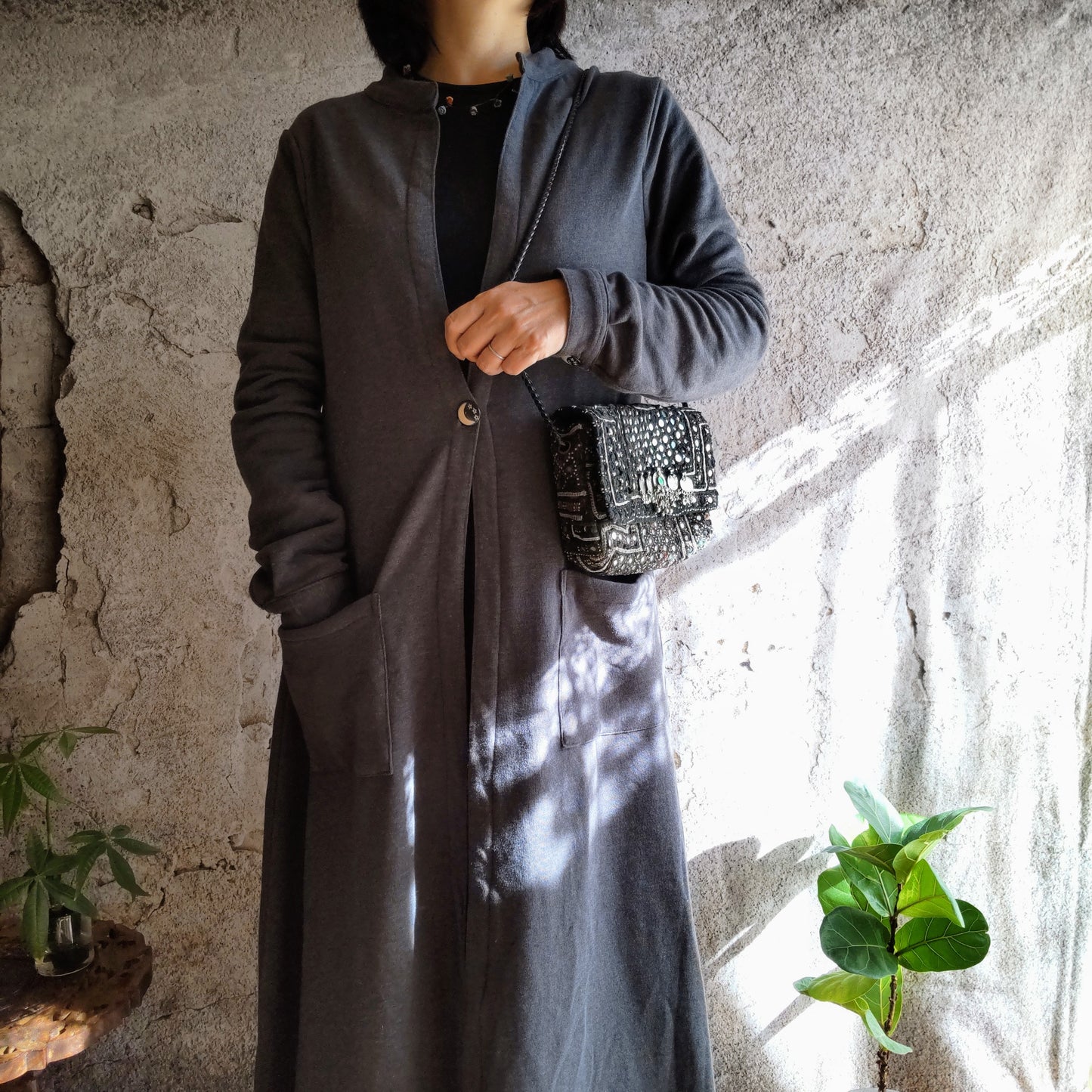 BSS-89b ブラックミラー刺繍エスニックショルダーバッグ(S)