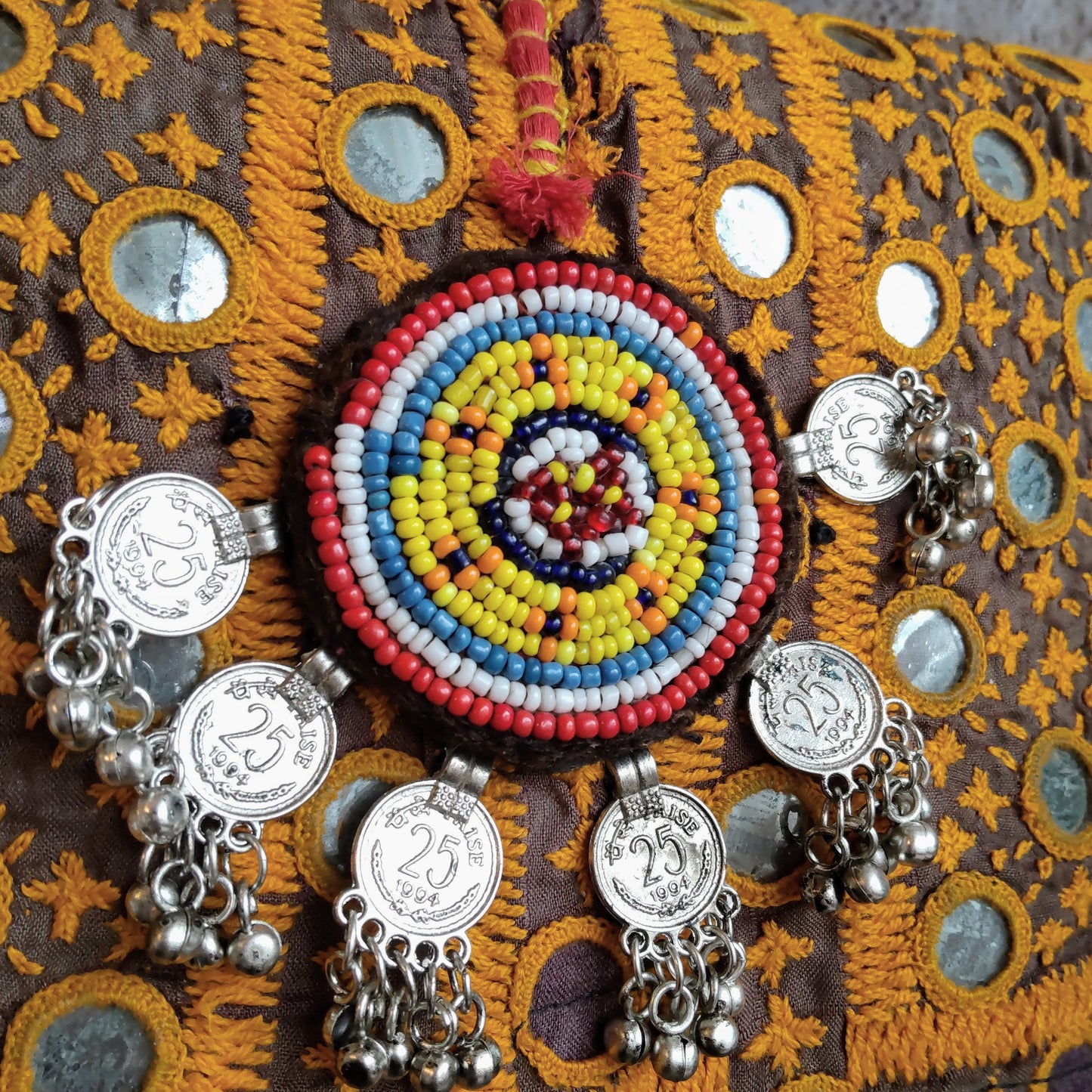 BMS-100a~e ミラー刺繍じゃらじゃらエスニックショルダーバッグ(M)