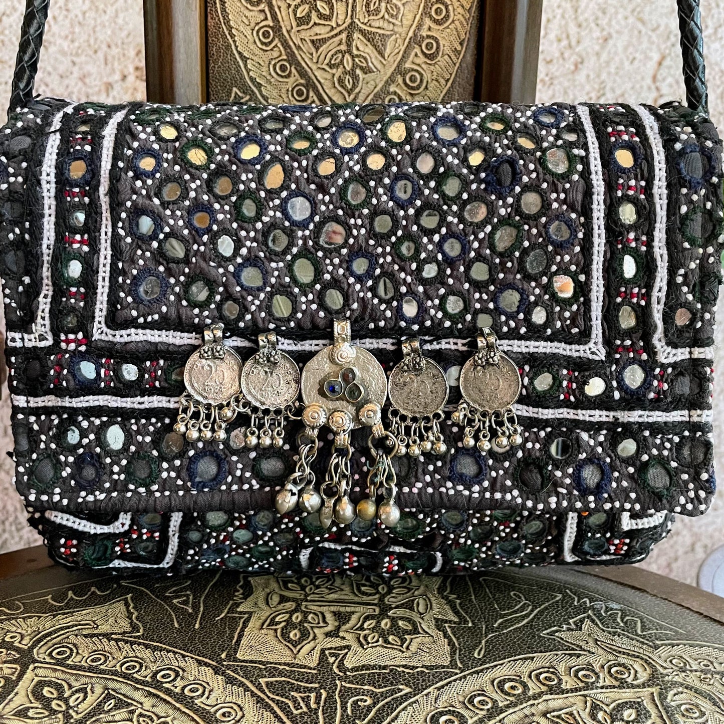 BSS-95(a)~(h) ブラックミラー刺繍エスニックショルダーバッグ(S)