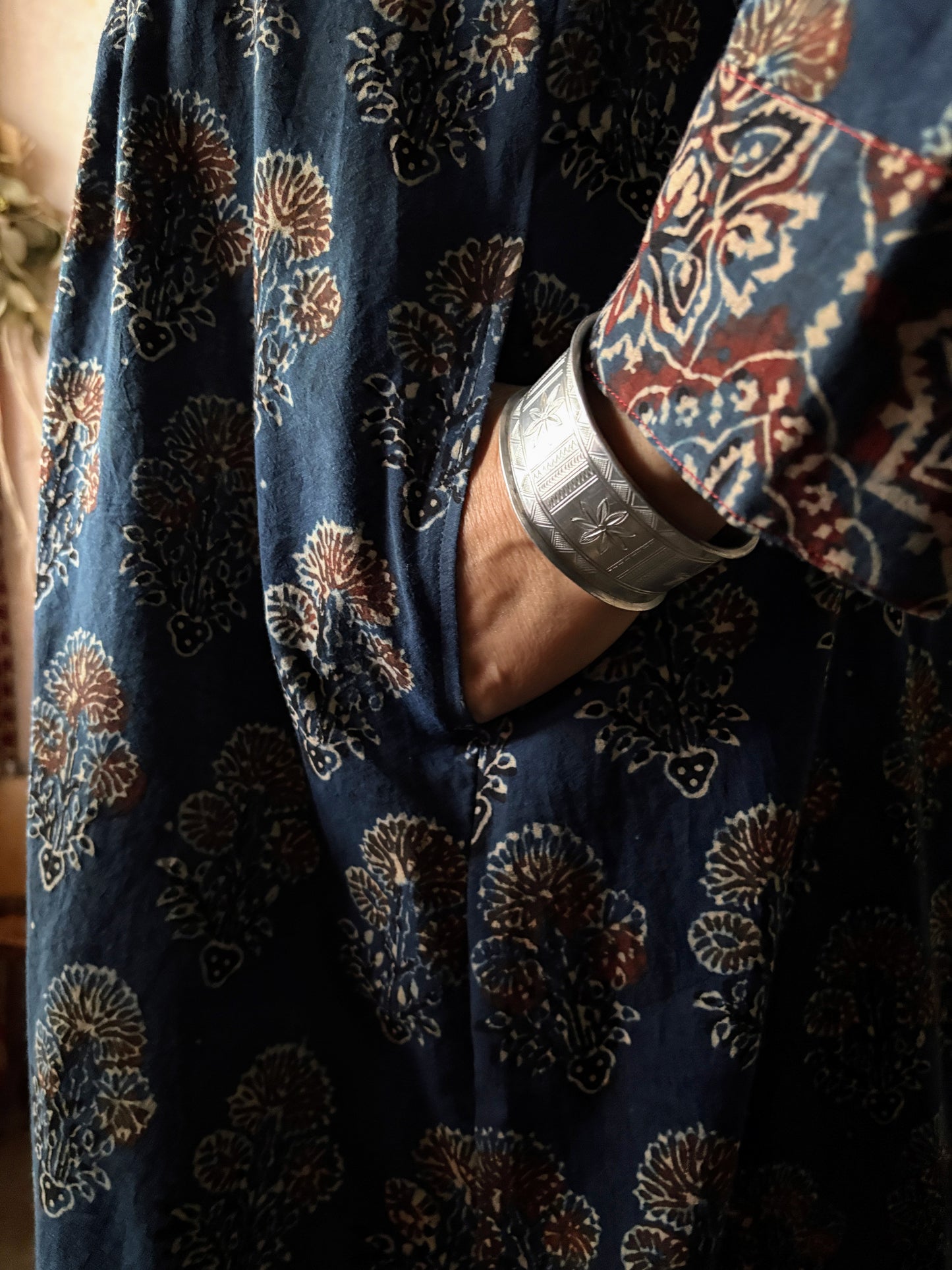 AF-008,3/3 アジュラックロングフレアワンピース/ネイビーxネイビー